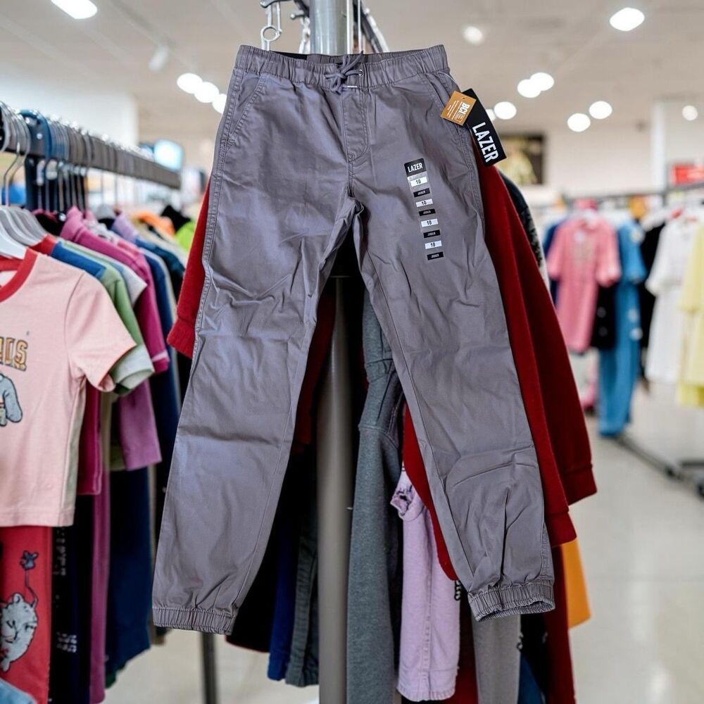 Lazer Shakib Stretch Twill Jogger Boys Size 10 in Grey NWT